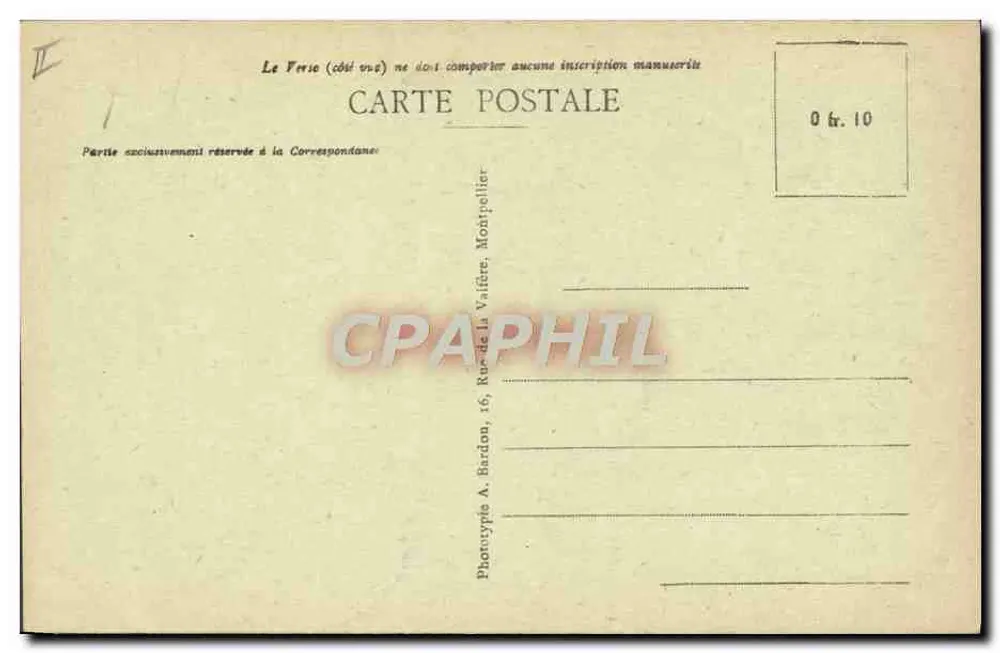 Pézenas (Hérault) — Porte du Théâtre — Édit. L. Caiver - Verso