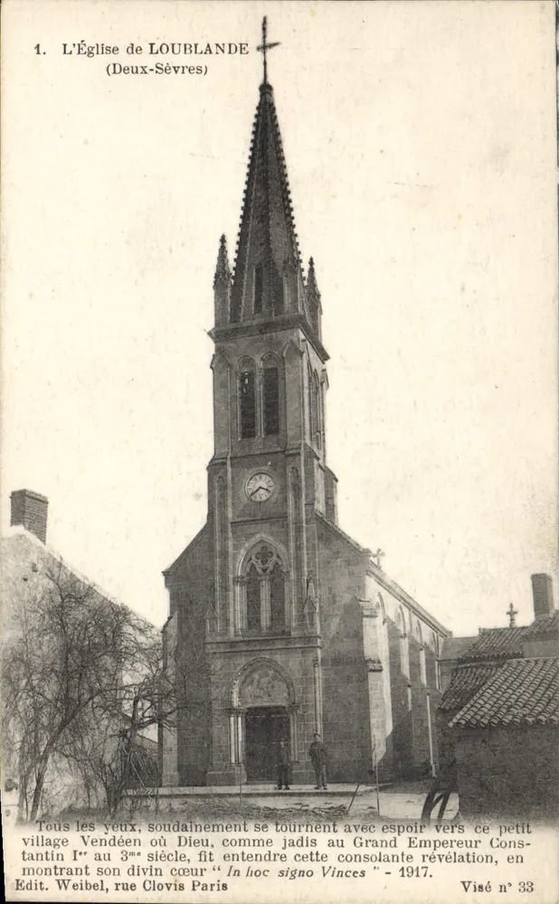 Kościół w LOUBLANDE — Deux-Sèvres — Edit. Weibel, rue Clovis, Paris, Visé n° 33 - Awers