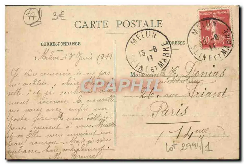 Forêt de Fontainebleau — Ansicht der Tour Denecourt — Verlag unbekannt, Nr. 88 - Rückseite