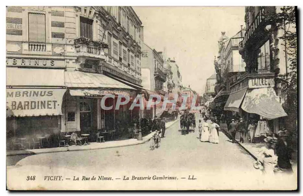 Vichy — Die Straße von Nîmes — Die Brauerei Gambrinus — LL. n°348 - Vorderseite