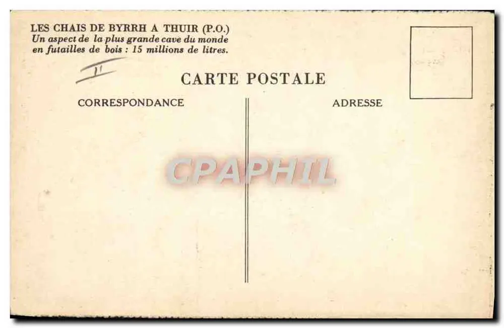 Die Keller von Byrrh in Thuir (P.O.) — Innenansicht der Keller — Verlag P.O. - Rückseite