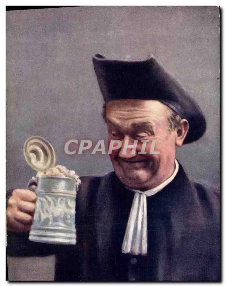 Fröhlicher Priester — mit Bierkrug — Tuck's Post Card n° III - Vorderseite