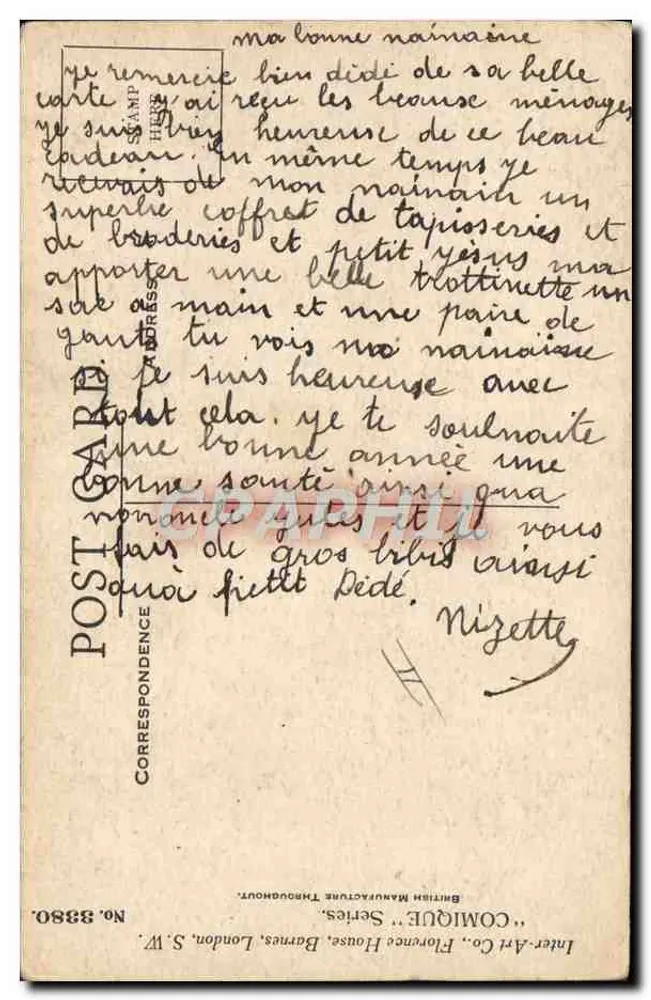 Zwei Kinder vor einer Briefkasten — G. & R. POST — Ausgabe Helen & Gay — 1921 - Rückseite