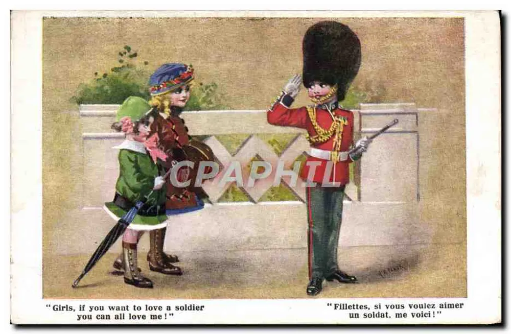 Mädchen, wenn ihr einen Soldaten lieben wollt, hier bin ich! — Inter-Art Co., London, Serie TWELVE-FIFTY, n°1254 - Vorderseite