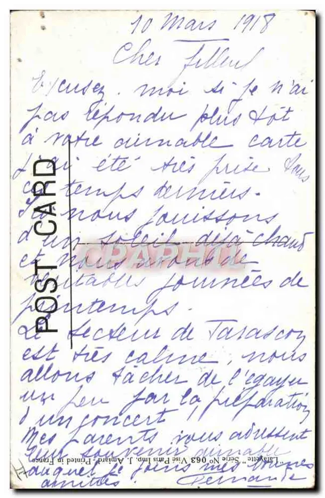 Criança e cachorro diante de uma cartaz — dia sem carne — editor Lamy, série N° 063 - Verso