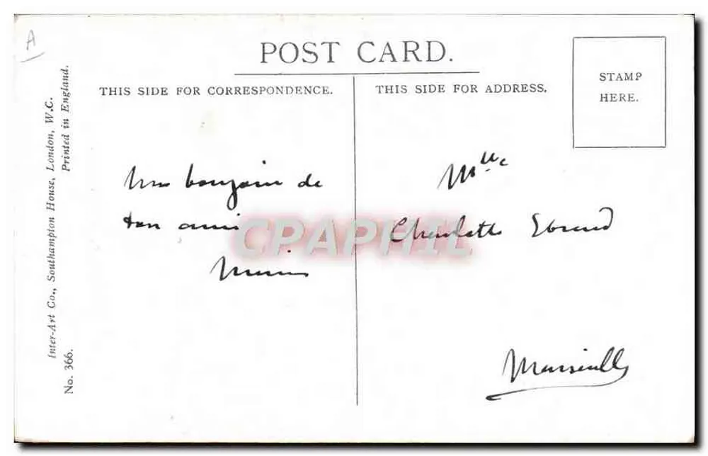 Der Blumenstrauß der Versöhnung — Tom Peddie — Inter-Art Co., London, W.C., Nr. 366 - Rückseite