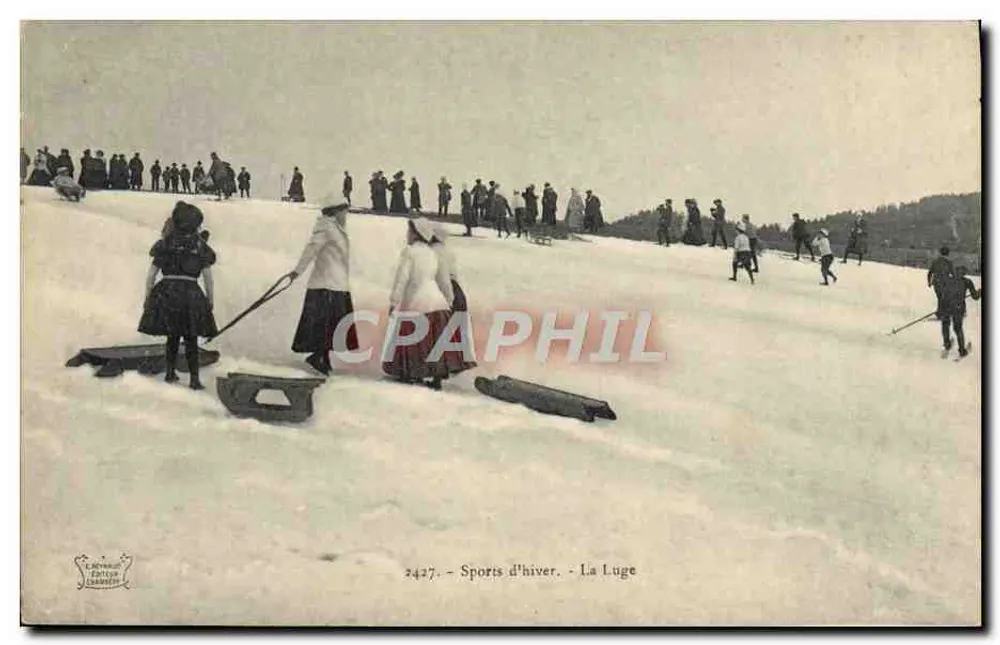 La Luge — Winter-Sport — Verlag C. Meynard, Châsseneuil - Vorderseite