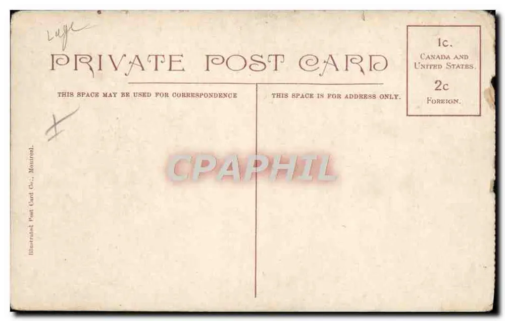 Montreal. Rutschebahn. — Verlag: Illustrated Post Card Co., Montreal. - Rückseite