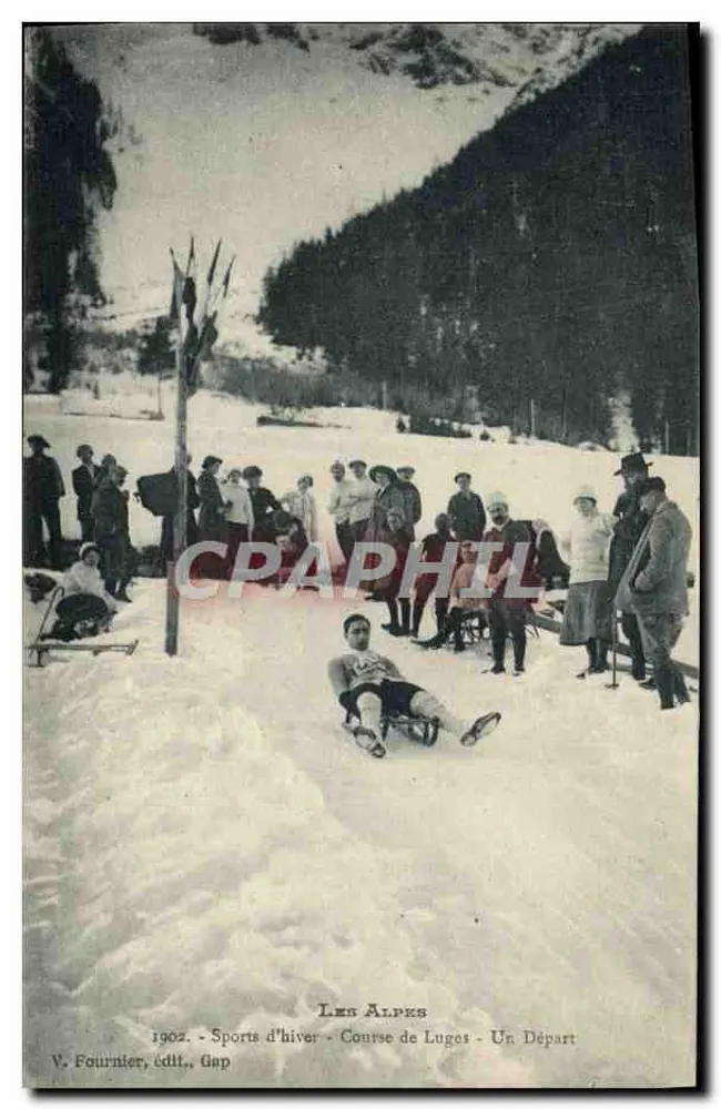 Die Alpen - Winter-Sport - Rennen von Lugos - Start - V. Fournier, Verlag, Gap - Vorderseite