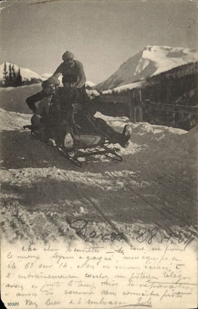 Ski d'entraînement — descente en traîneau à Davos — éditeur Davos - Vorderseite