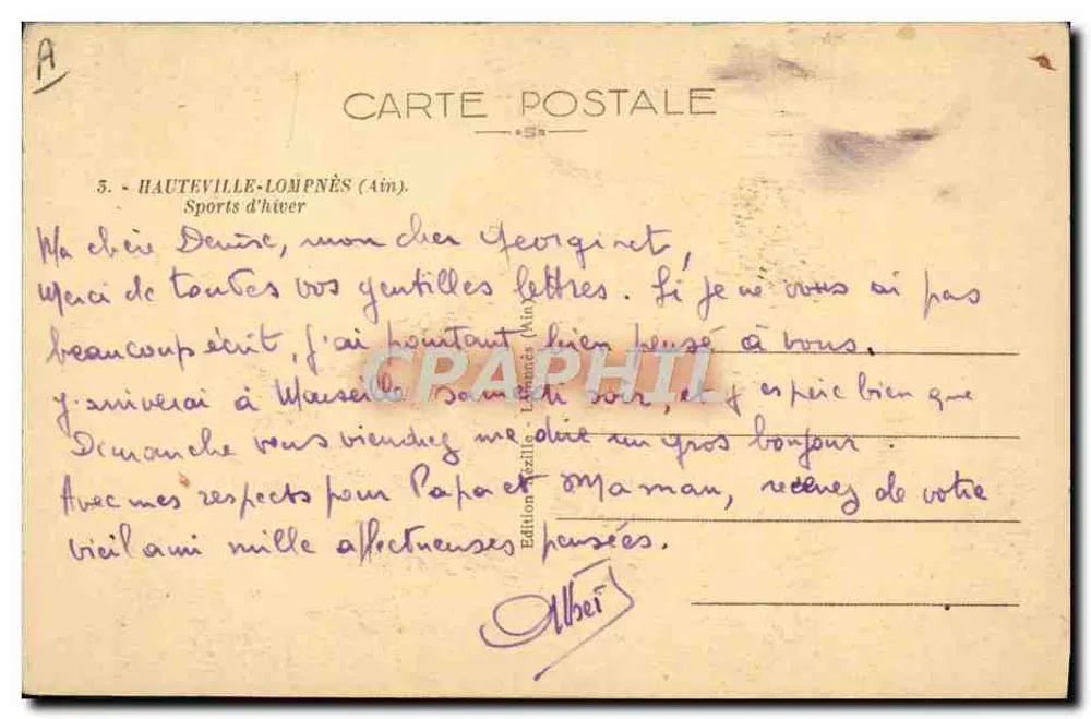 Hauteville-Lompnès (Ain) — Wintersport — Edition Bézill (Ain) Nr. 5 - Rückseite