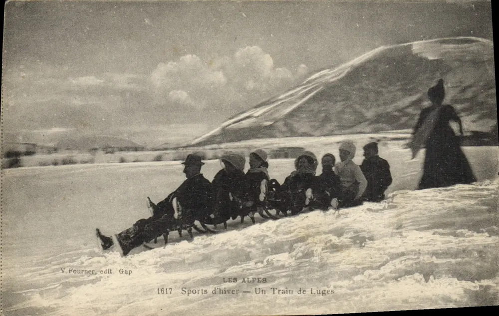 Die Alpen — Winter-Sport — Ein Schlittenzug — V. Fournier, Verlag Gap, n° 1617 - Vorderseite