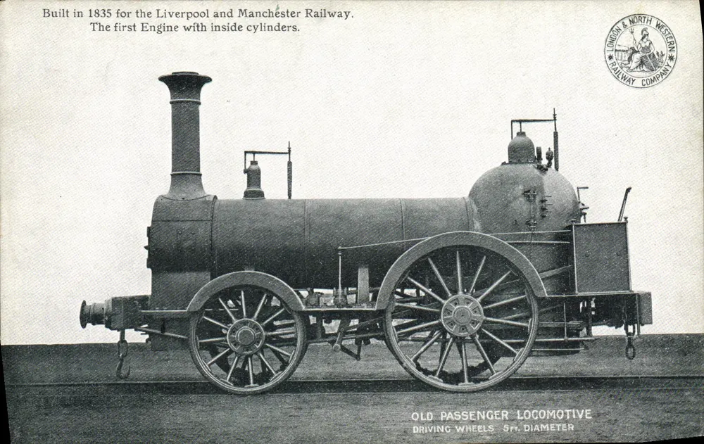 Alte Lokomotive mit Innenzylindern — alte Reisezuglokomotive — London & North Western Railway Company - Vorderseite