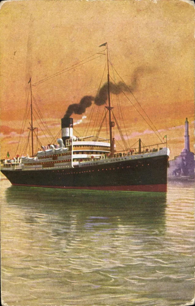 Navio a vapor — Taormina — Navigazione Generale Italiana - Frente