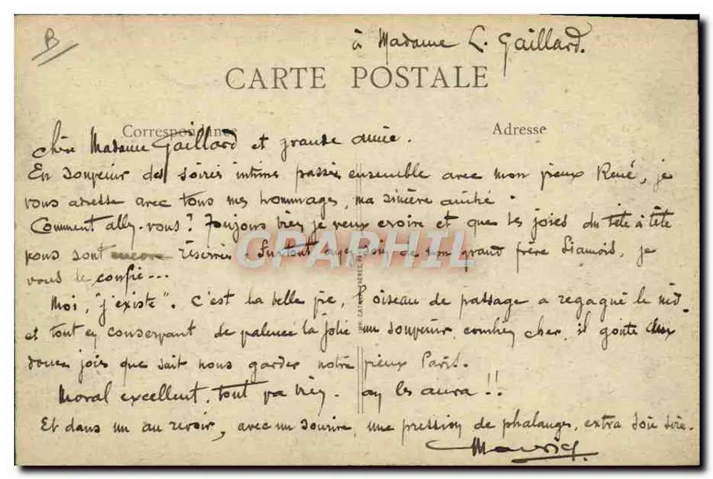 Lycée Pasteur - Neuilly-Paris — Amerikanische Ambulanz — Krieg 1914-1917 - Rückseite