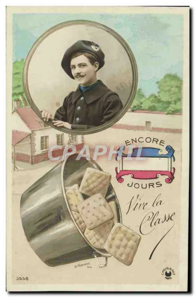 Soldat z beretem — Życie w klasie — Croissant Paris, seria 3558 - Awers