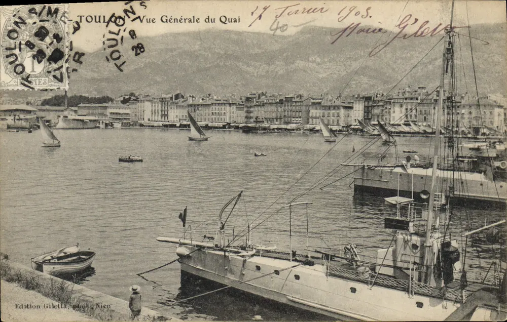 Allgemeiner Blick auf den Kai — Toulon — Ausgabe Giketta, Nice - Vorderseite