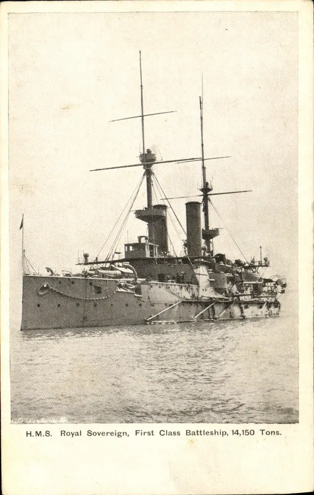 H.M.S. Royal Sovereign — erstes Schlachtschiff der Klasse — Verlag The Wellington Series, n° A - Vorderseite