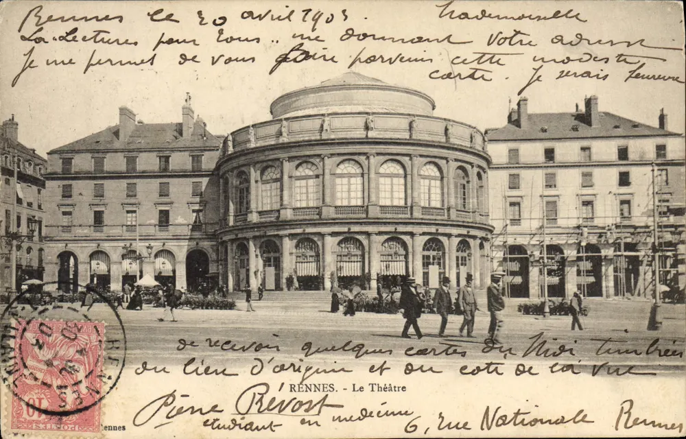 Rennes — O Teatro — editor desconhecido, número de série não visível - Frente