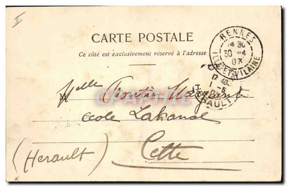 Rennes — O Teatro — editor desconhecido, número de série não visível - Verso