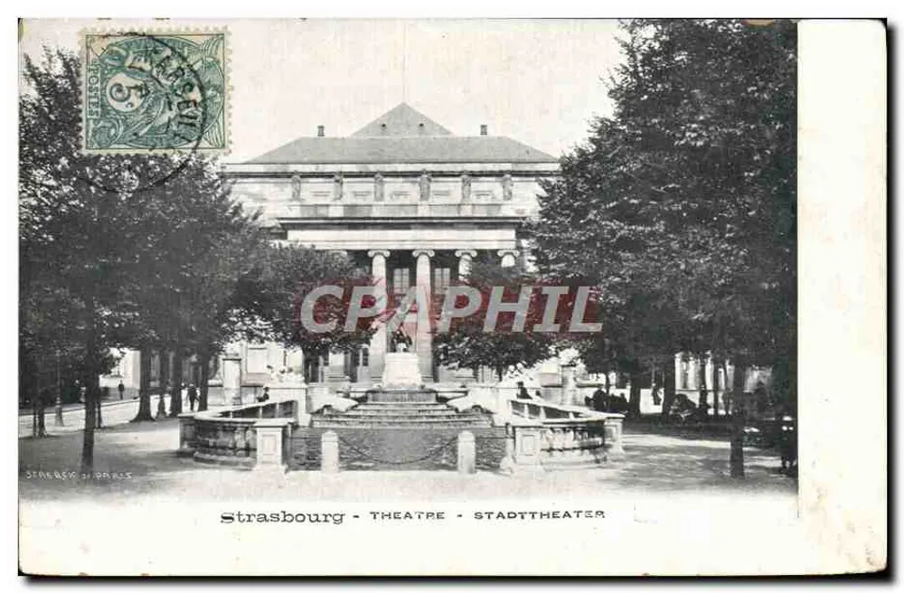 Estrasburgo - Teatro - Staatstheater — editor Streber & Paris, número de série visível - Frente