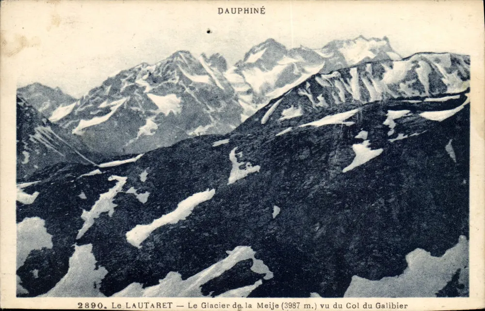 Der Lautaret — Der Meije-Gletscher (3987 m) von der Galibier-Pass aus gesehen — Dauphiné - Vorderseite