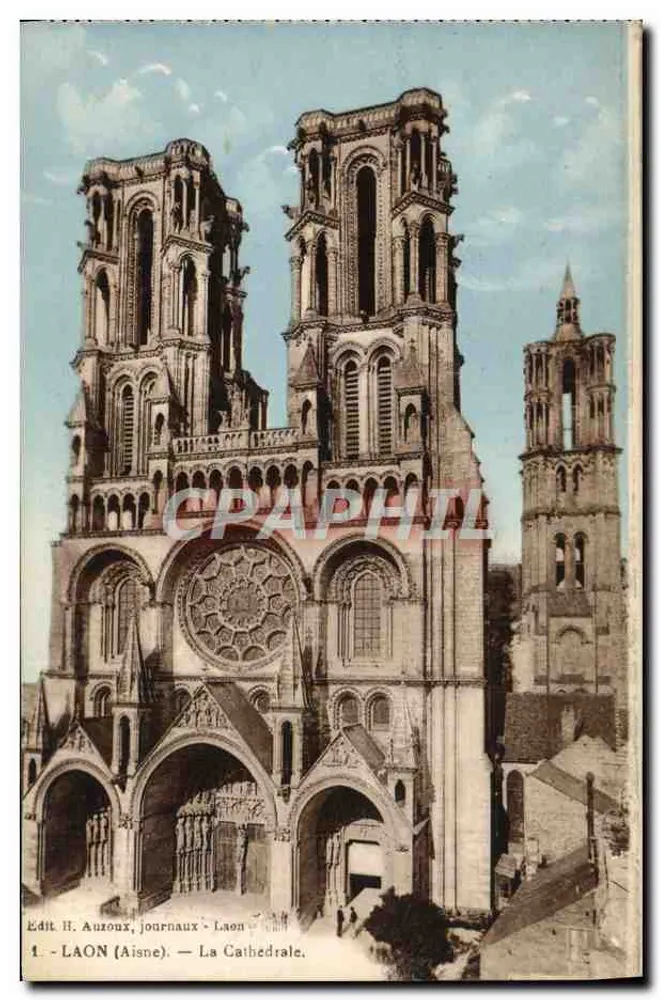 Laon (Aisne) — A Catedral — Edit. H. Auzoux, Journaux - Frente