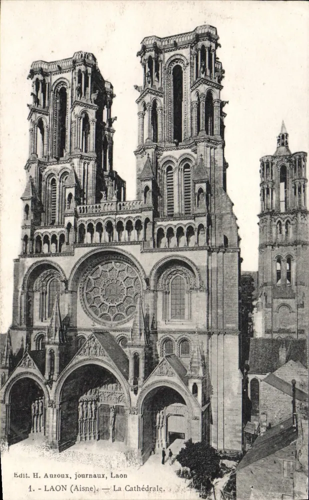Laon (Aisne) — A Catedral — Edit. H. Anzoux, jornais, Laon - Frente