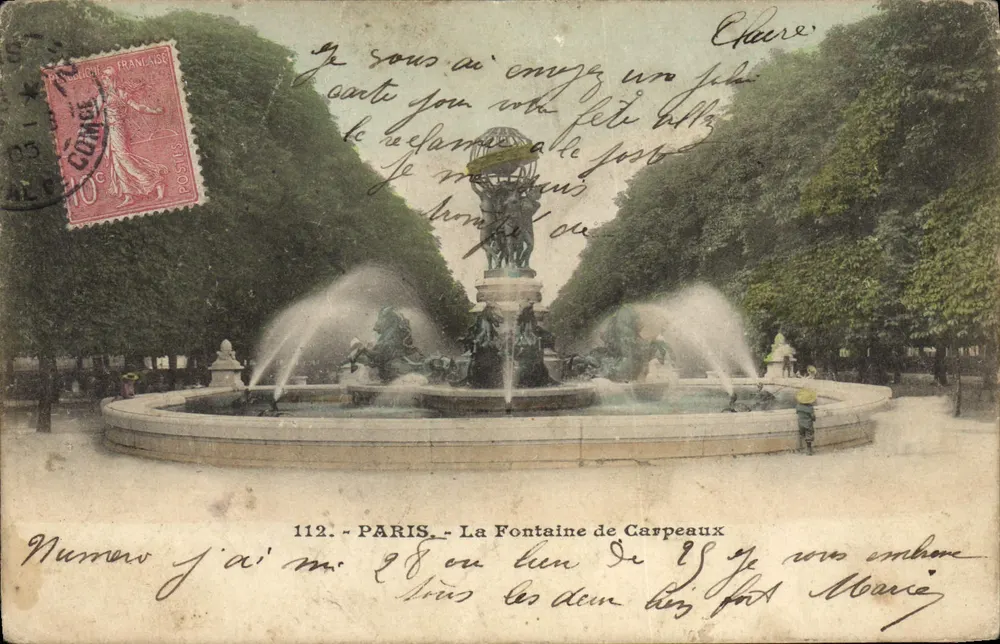 Paris - A Fonte de Carpeaux — editor anônimo, n° 112 - Frente