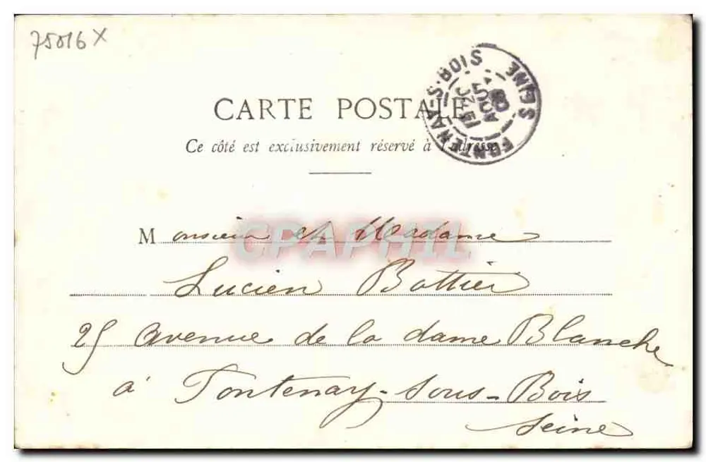 Paris - Bois de Boulogne - O Lago - G. I. - n°164 - Verso
