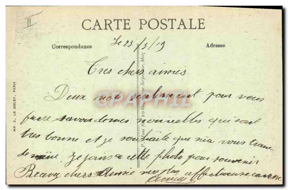 Metz — Moselle e Templo Protestante — Editor MP. E. LE DRELEY, PARIS - Verso