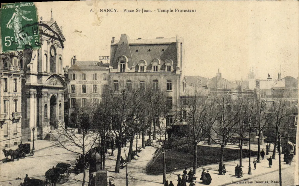 NANCY - Place St-Jean - Templo Protestante — La Primeries Réunies, NANCY - Frente