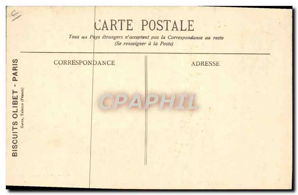 Olibet-Kekse — Beladung der Lieferwagen des Paris-Dienstes — Sonderausgabe der Olibet-Kekse - Rückseite