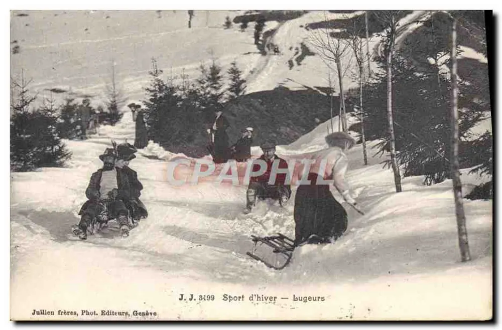 Winter-Sport — Schlittschuhfahrer — Jullien frères, Fotografen, Genf - Vorderseite