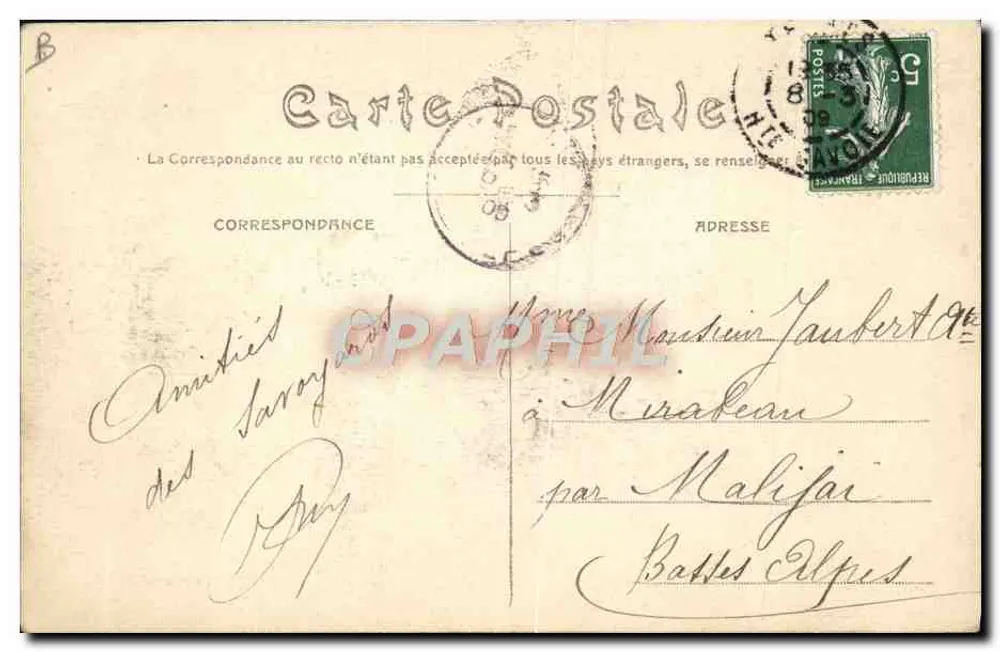 Winter-Sport in Savoie — In Bob-Sleigh — A. Gardet, Annecy - Rückseite