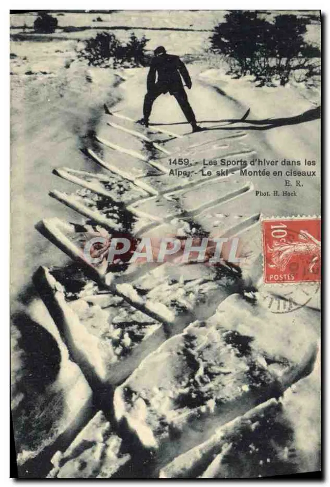 Winter-Sport in den Alpen - Ski - Aufstieg im Schräglauf - Fot. H. Hock - Vorderseite