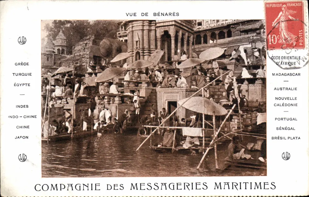 Ansicht von Benares — Compagnie des Messageries Maritimes — Verlag D'VANBEEZ, Gravur Verlag - Vorderseite