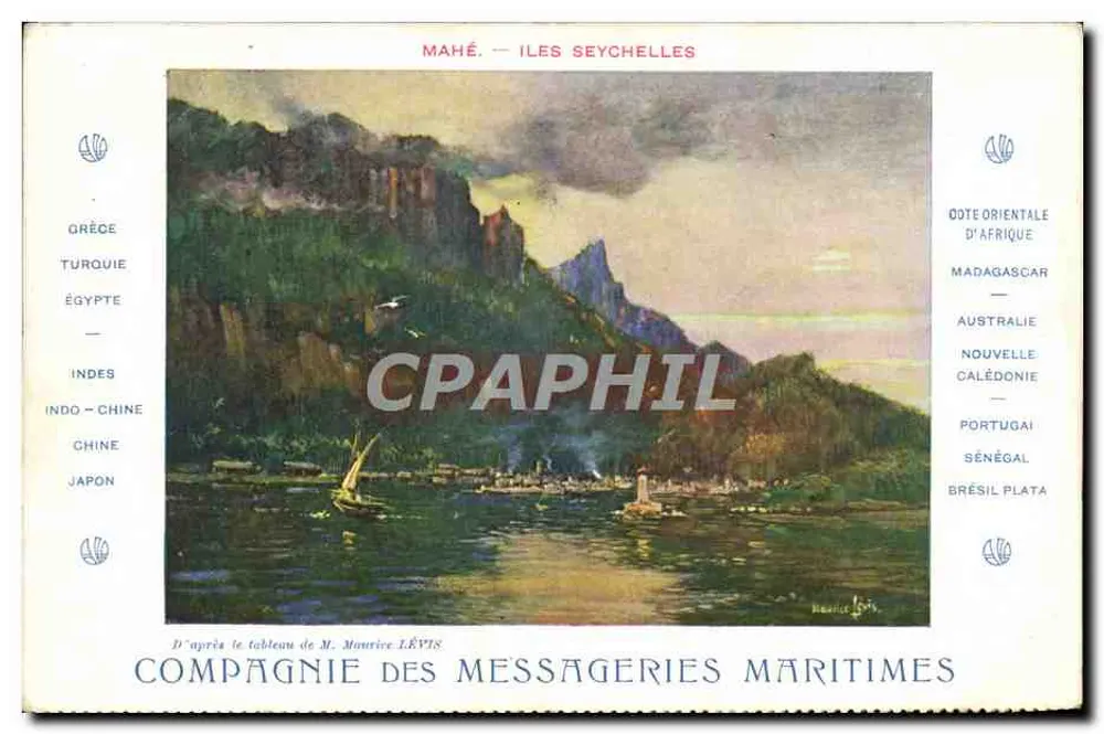 Mahé — Seychellen — Compagnie des Messageries Maritimes - Vorderseite