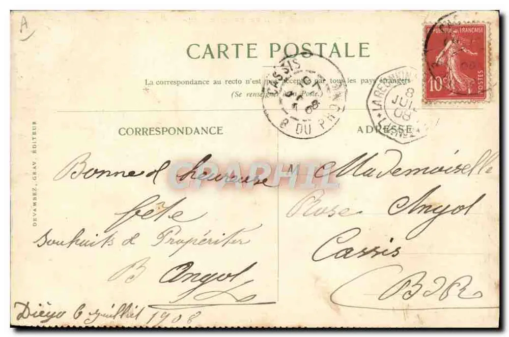 Mahé — Seychellen — Compagnie des Messageries Maritimes - Rückseite