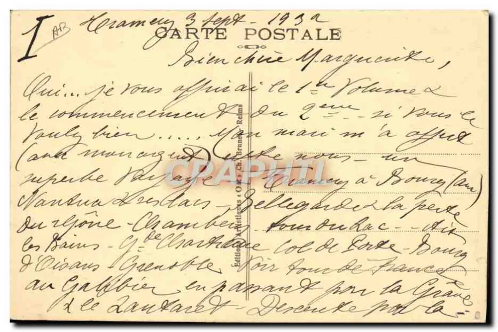 Angriff von Allemaude (1. Juni 1918) — Das Fort LA POMPELLE — Deutscher Panzer, gestoppt durch französische Artillerie - Rückseite
