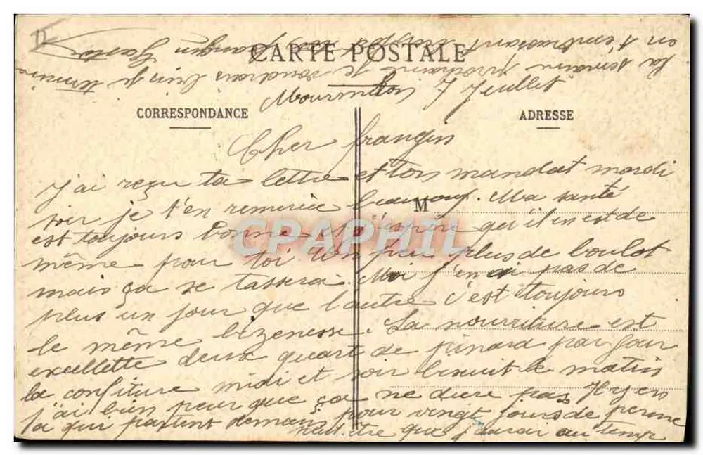 Französische Soldaten, die Karten spielen neben einem umgestürzten Panzer — E. A. Paris, Déposé Cypall - Rückseite
