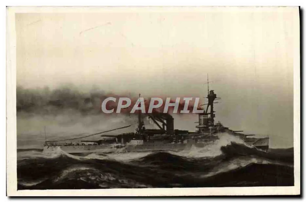 Navio de guerra no mar — edição não identificada — datada em torno de 1944 - Frente