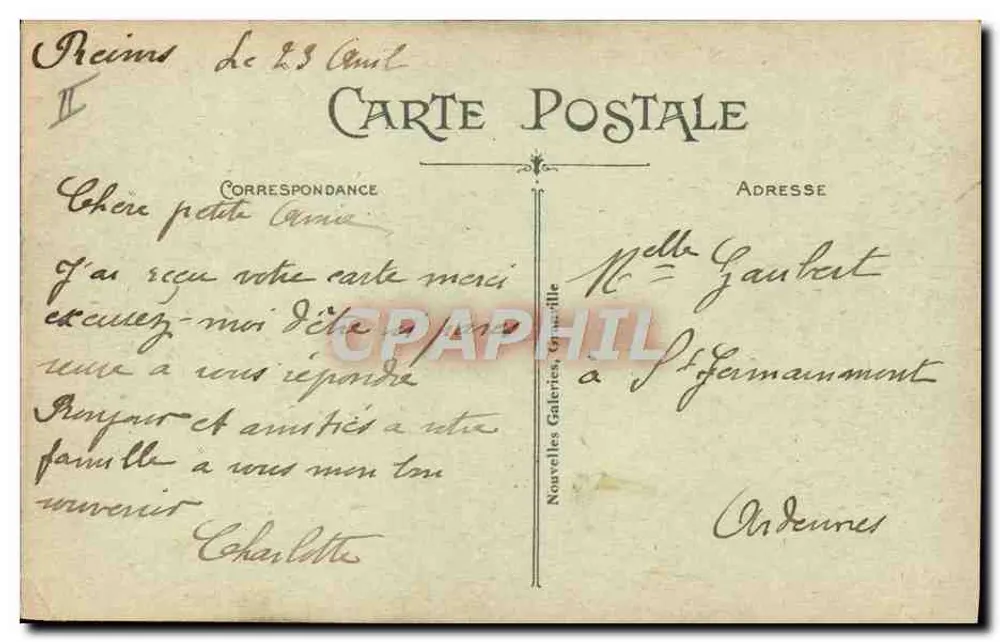 Granville — Torpedoboot verlässt den Schleusentor — Verlag: Nouvelles Galeries, Granville, Nr. 14 - Rückseite