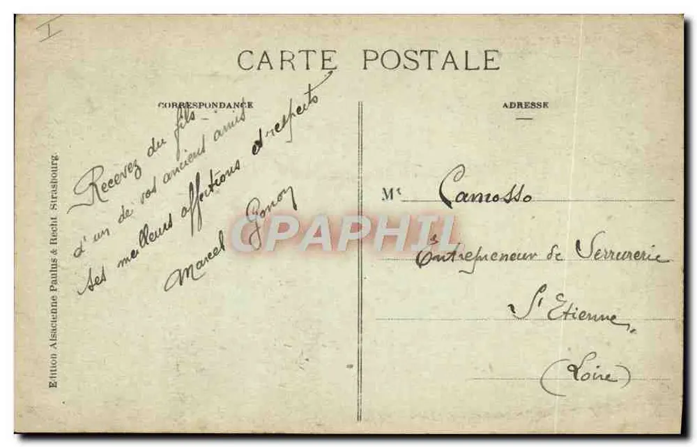 Strasbourg (Bas-Rhin) — O Teatro — Edição Alsacienne Paulis & Fils, n°1106 - Verso