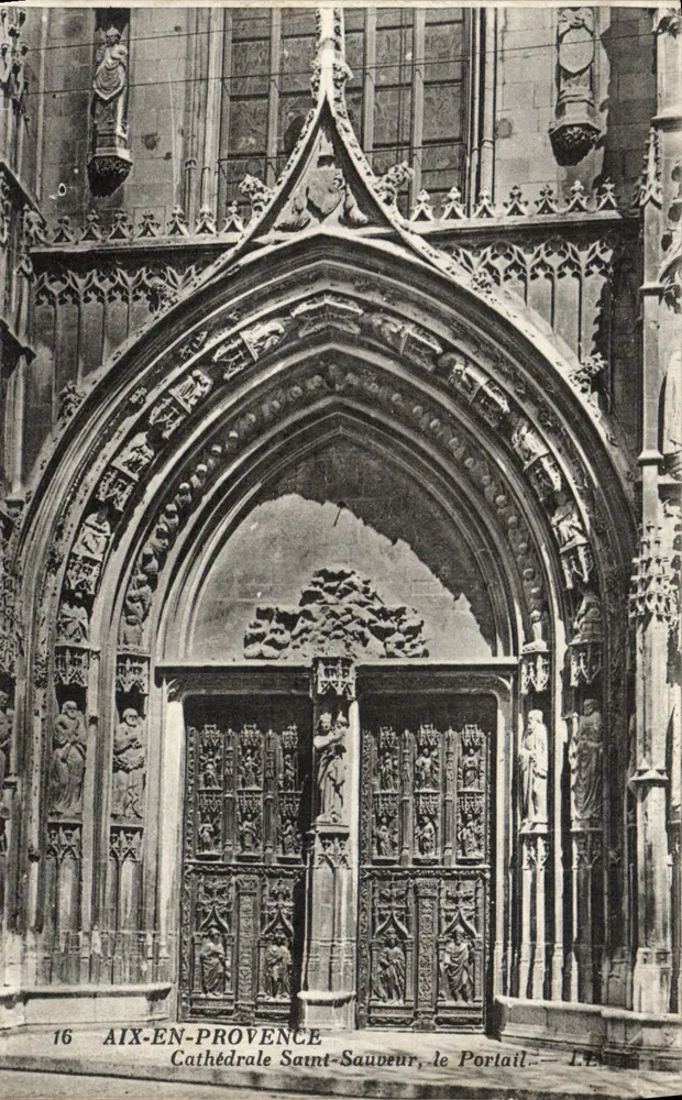Aix-en-Provence — Kathedrale Saint-Sauveur, der Portal — L. P. Letellier, n°16 - Vorderseite