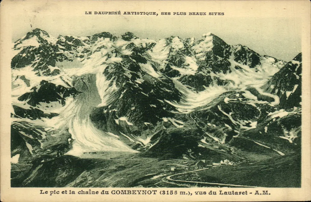 Der Gipfel und die Kette des Combeynot (3155 m.), gesehen vom Lautaret - A.M. - Vorderseite
