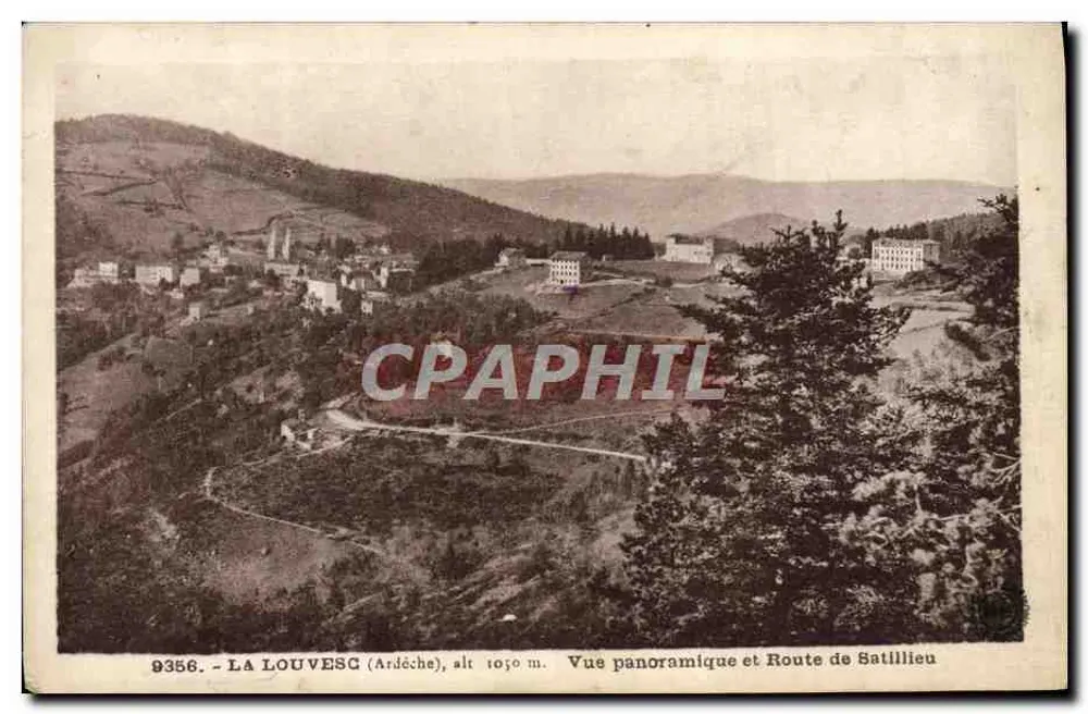 La Louvesc (Ardèche) — Panoramablick und Route von Satillieu — n° 9356 - Vorderseite