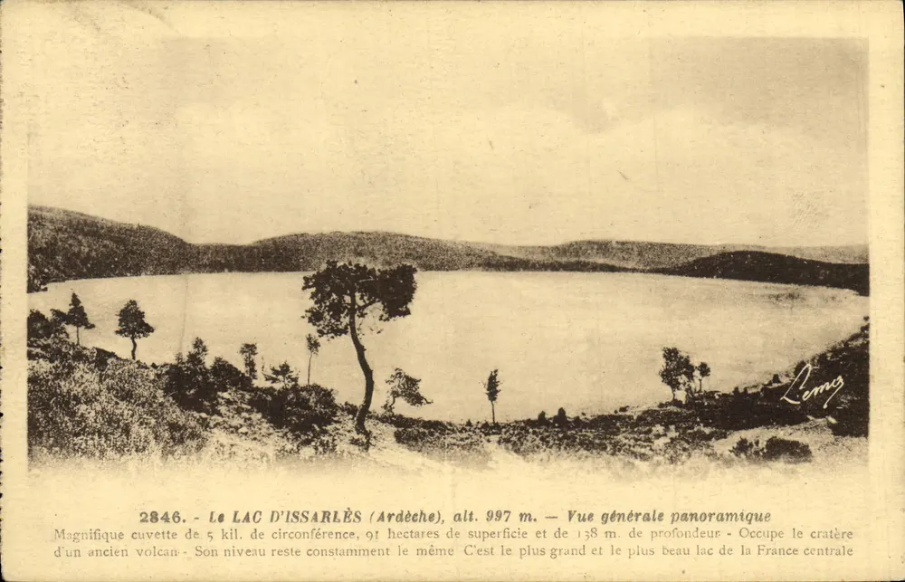 Il Lago d'Issarlès (Ardèche) — Vista panoramica generale — Lémaz, n° 2846 - Recto