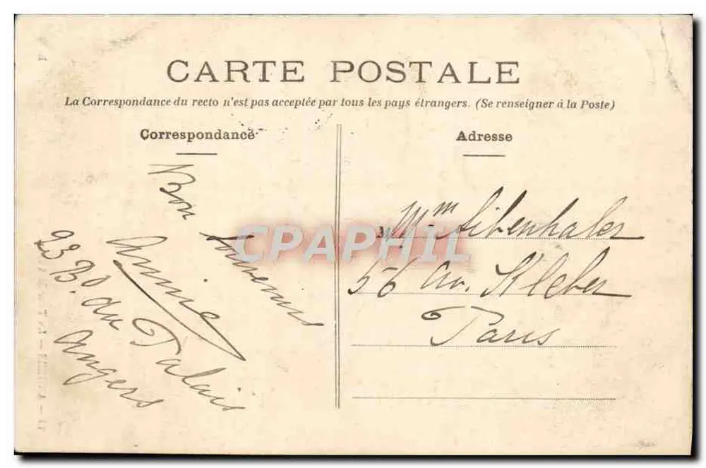 Angers — A Torre Saint-Aubin — Editor não visível, n° de série 18 - Verso