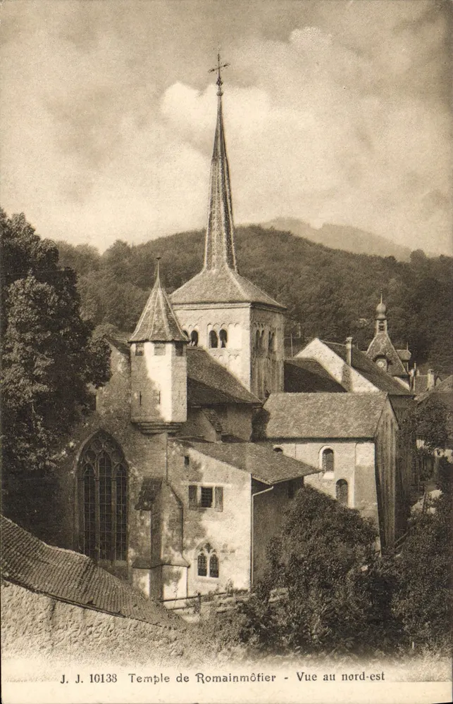 Tempel von Romainmôtier — Blick aus nordöstlicher Richtung — J. J. 10138 - Vorderseite